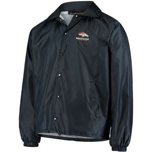 Denver Broncos Coaches Classic Raglan Full-Snap Windbreaker Jacket - Navy M